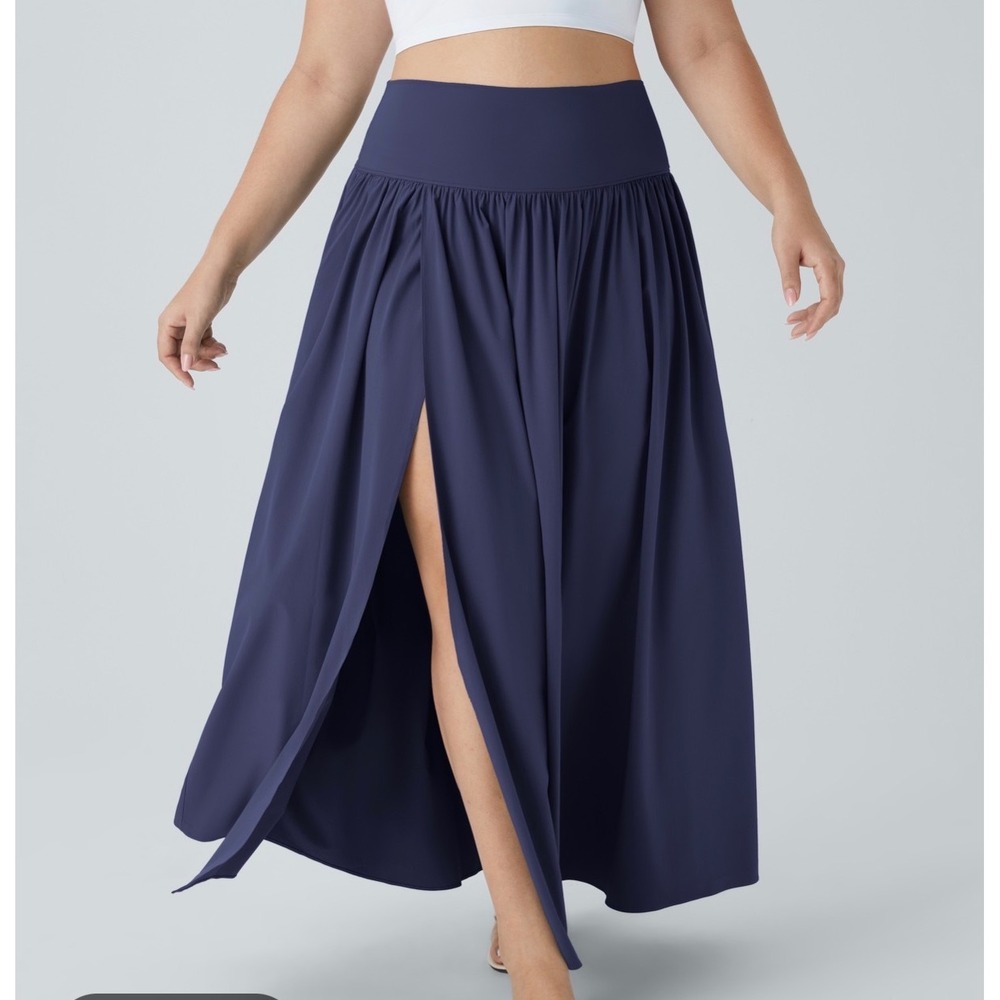 Halara Breeze full High Waisted Split 2-in-1 Flowy Quick Dry Maxi Casual Skirt